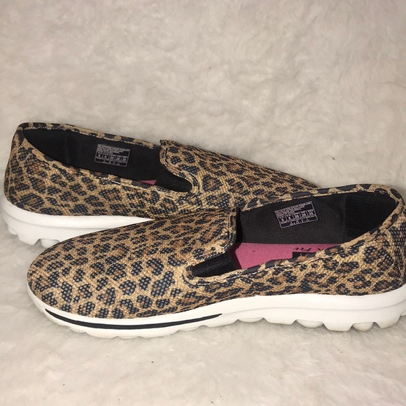 skechers memory foam leopard print